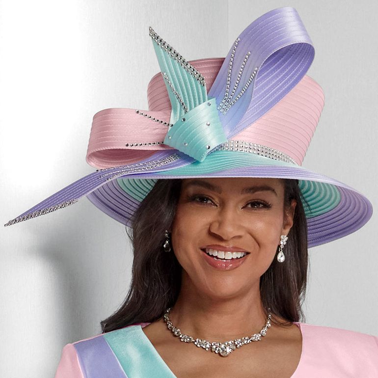 Flounced Colorblock Church Hat by EY Boutique