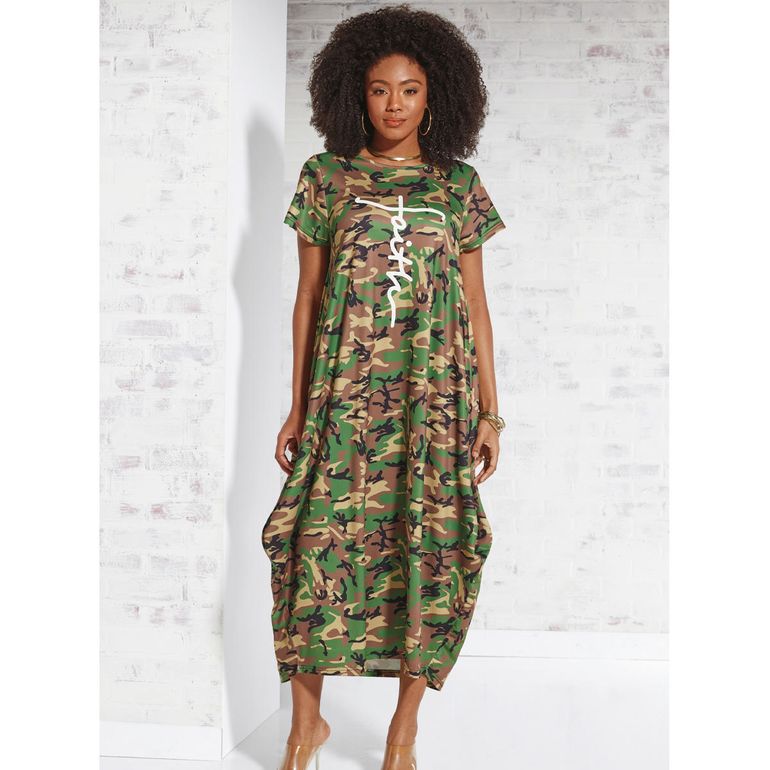 Camo Faith Maxi Dress by Studio EY