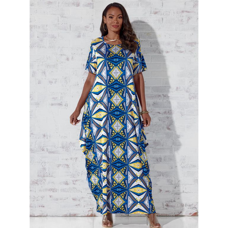 Diamond-Print Maxi Dress by EY Boutique