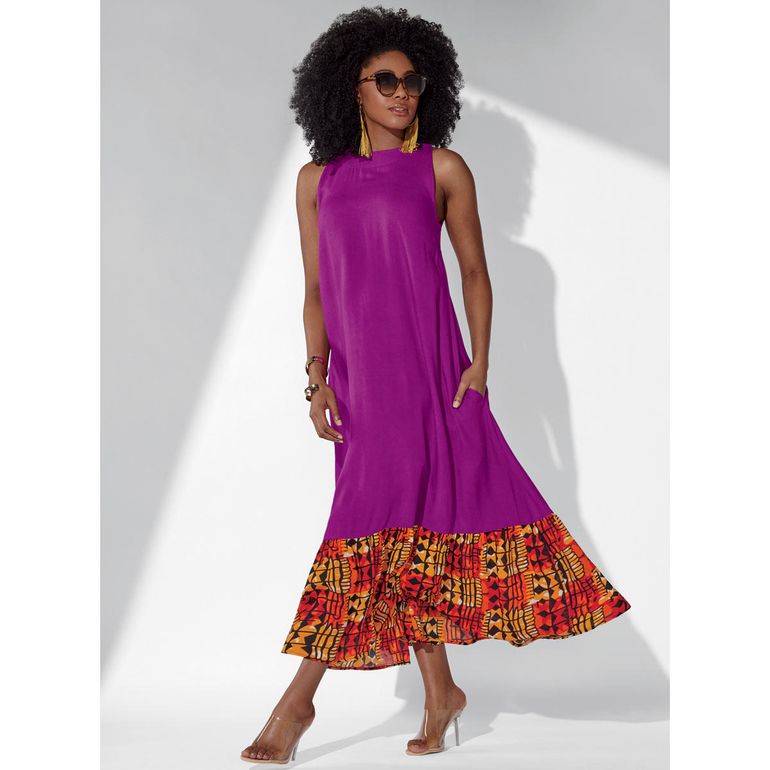Border-Print Maxi Dress by Studio EY