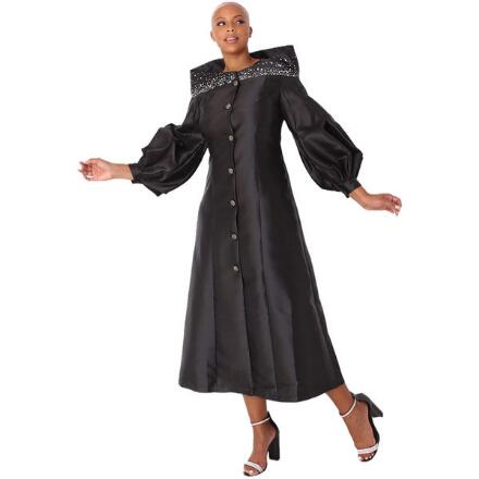 Puff-Sleeve Stand-Collar Choir Robe by Tally Taylor