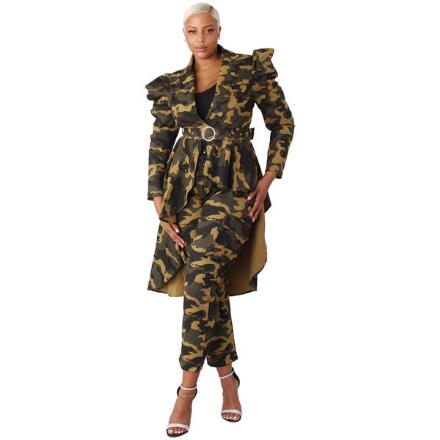 Statement Shoulder Camo Jacket by For Her NYC