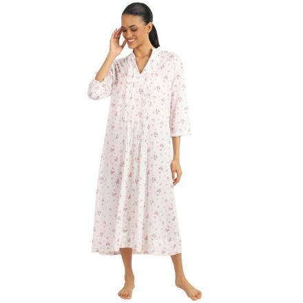 Pintucks and Petals Cotton Nightgown by Sante