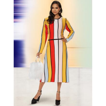 Colorful Stripe Knit Dress by Love the Queen