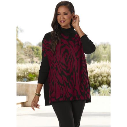 Smell the Roses Sweater Poncho by THE LOOK