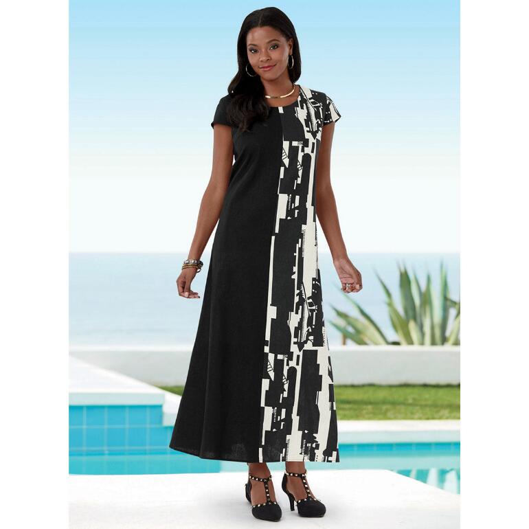 Absolutely Abstract Linen Maxi Dress by EY Boutique