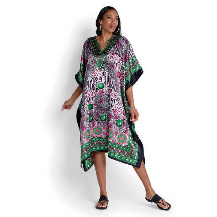 Figment Print Silky Short Caftan by EY Signature