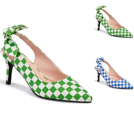 Checks 'n' Bows Slingback by EY Boutique