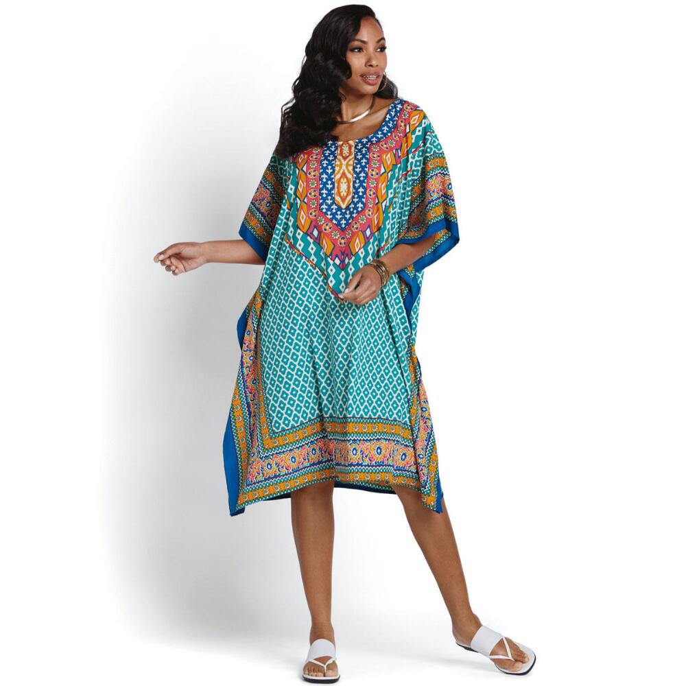 Morocco Print Microfiber Short Caftan by EY Signature | Especially Yours
