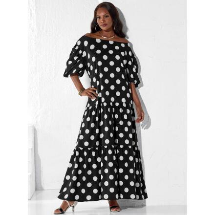 Dotted and Tiered Maxi Dress by Studio EY