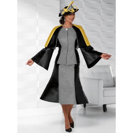 Sweep of Pattern Cape Suit by EY Boutique