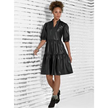 Look of Leather Tiered Dress by Studio EY
