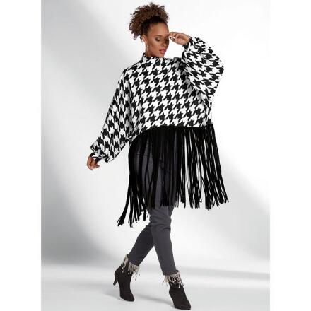 Fab Fringed Houndstooth Top by Studio EY