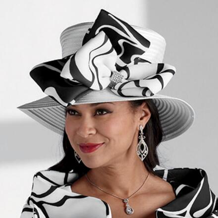 Art with Contrast Church Hat by EY Boutique