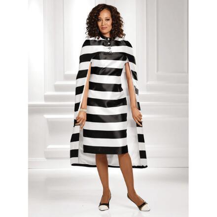 Striking Stripes Cape Dress by EY Boutique