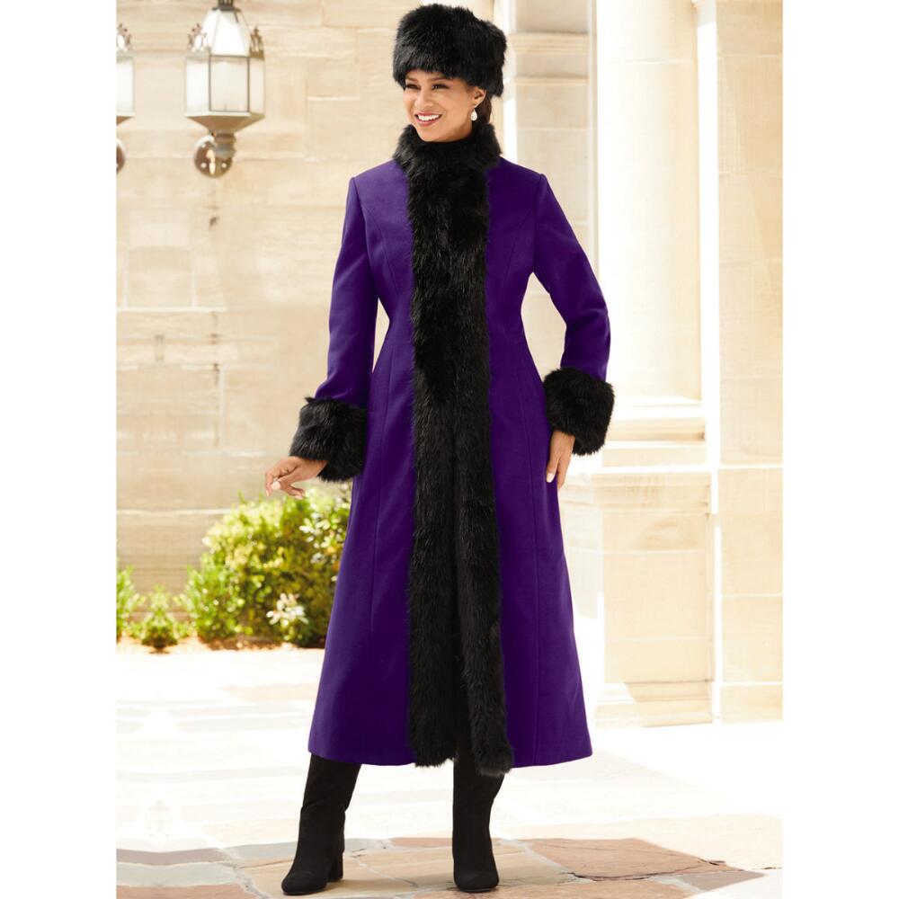 Royal Faux-Fur Trim Coat and Hat Set by LUXE | Especially Yours