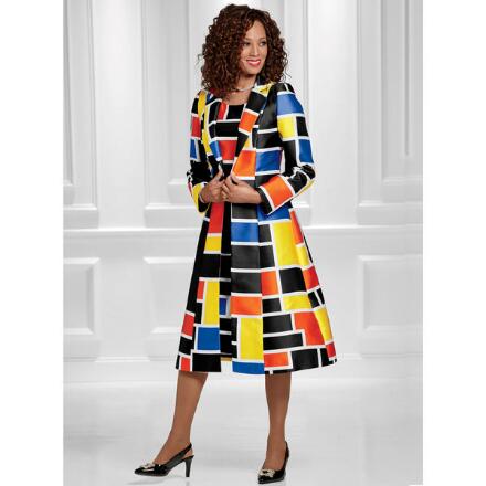 Grand Grid of Colors Jacket Dress by EY Boutique