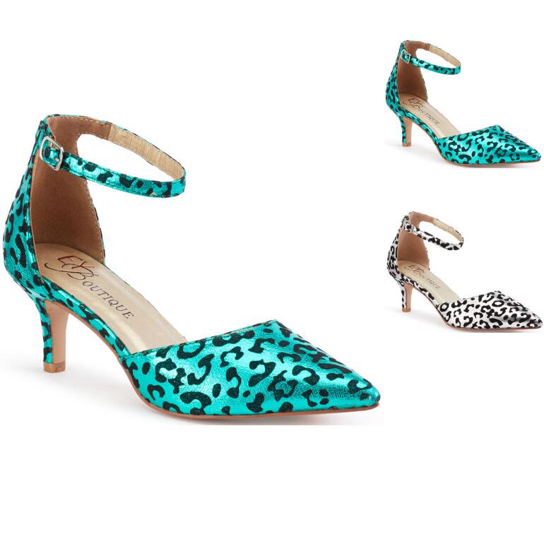 Metallic Leopard Ankle Strap by EY Boutique
