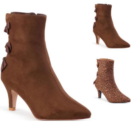 Bow Back Sueded Bootie by EY Boutique