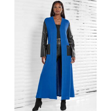 Faux Leather and Knit Duster by Studio EY