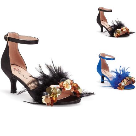 Flora Feathered Ankle Strap by EY Boutique