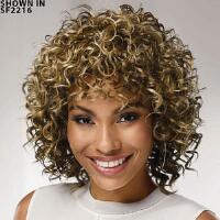 Rich, airy layers of on trend spiral curls give this fabulously stylish mid length wig so much appeal. The curly, brow skimming fringe and full, voluminous sides effortlessly frame the face for a flattering look thats sure to turn heads. Easy care synthetic fibers hold the style with minimum upkeep. Length: 2. 5 6. 5 Front; 2. 5 7. 5 Top; 6. 5 7. 5 Crown; 7. 5 Sides; 7. 5 8. 5 Upper Back; 7. 5 Nape. Weight: 4 oz.